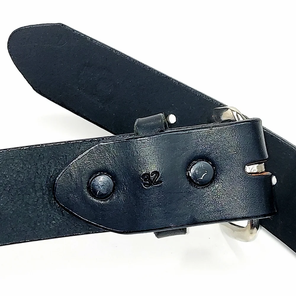 LEAH Personalized Black Leather Belt 32